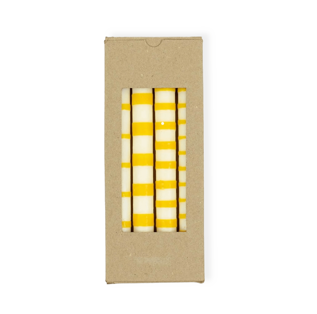 STRIPED Sojaljus 4-pack, vit/gul från A World of Craft