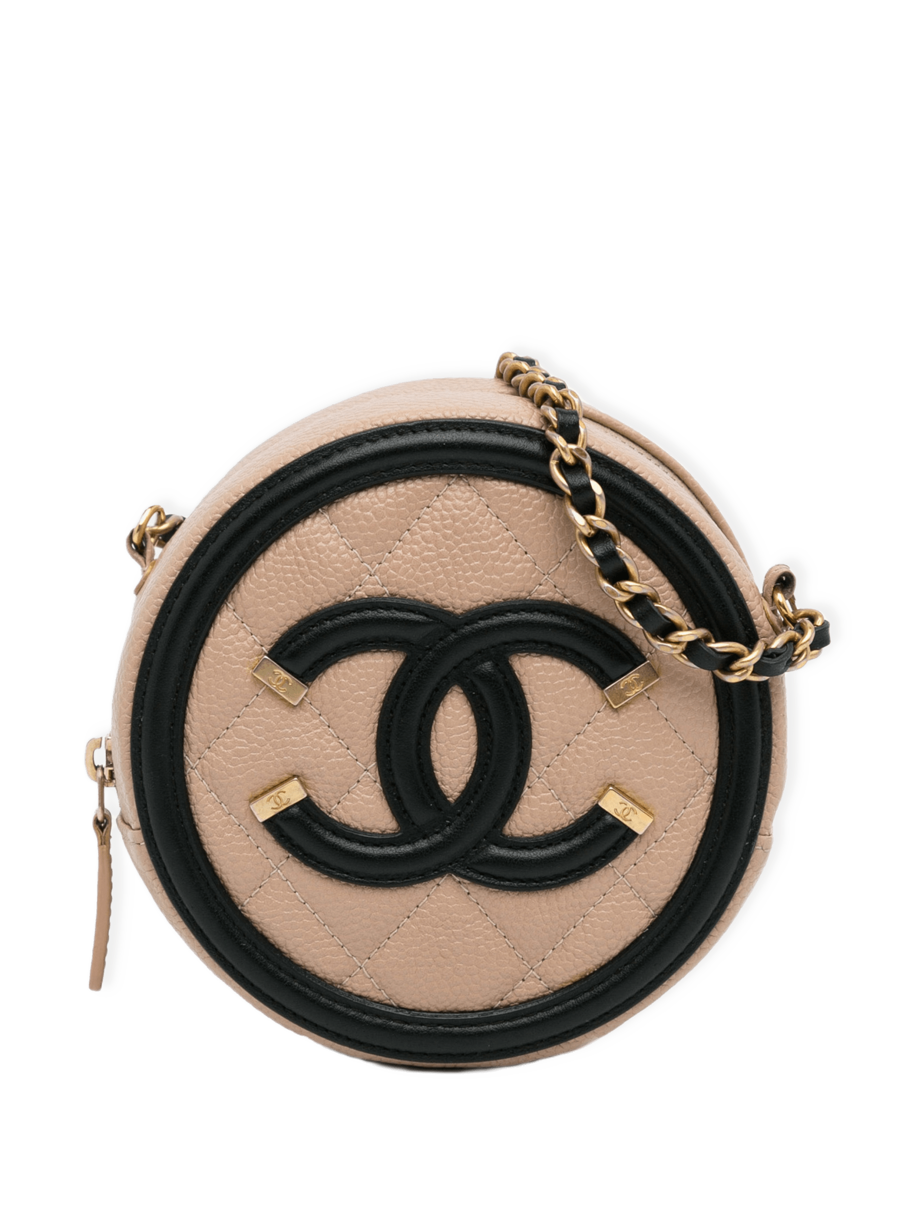 Chanel Cc Filigree Caviar Round Crossbody Bag från Luxclusif