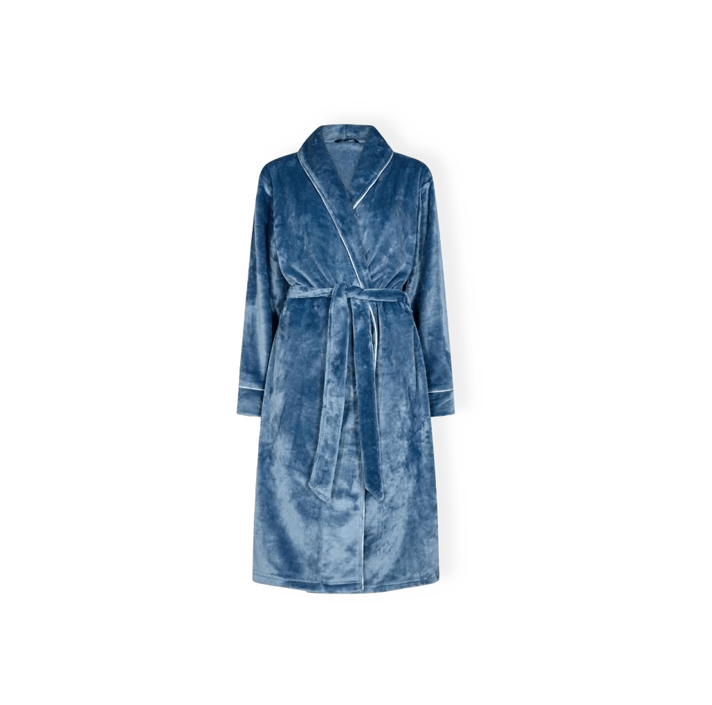 Lång Morgonrock | 100% Polyester | Blå från Decoy