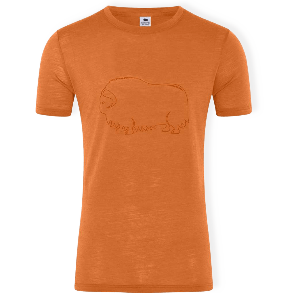 Ekologisk Ull, T-shirt, Orange Med Tryck från Dovre