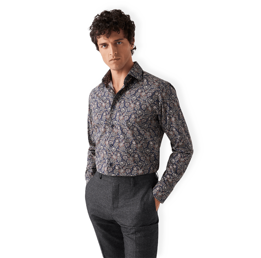 Slim Fit Paisleymönstrad Signature Twill-skjorta från Eton