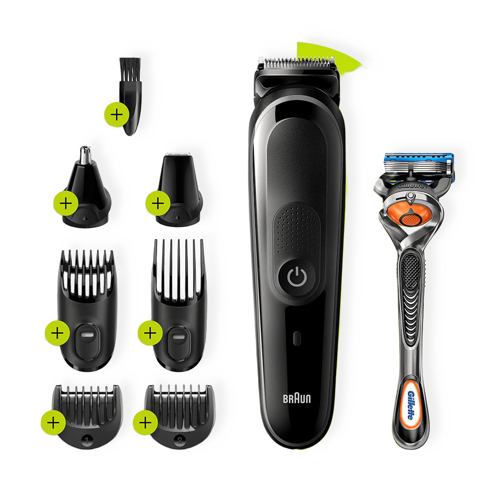 8-i-1-trimmer MGK5260, Skäggtrimmer, ansikts-, öron- och nästrimmer och hårklippare från Braun