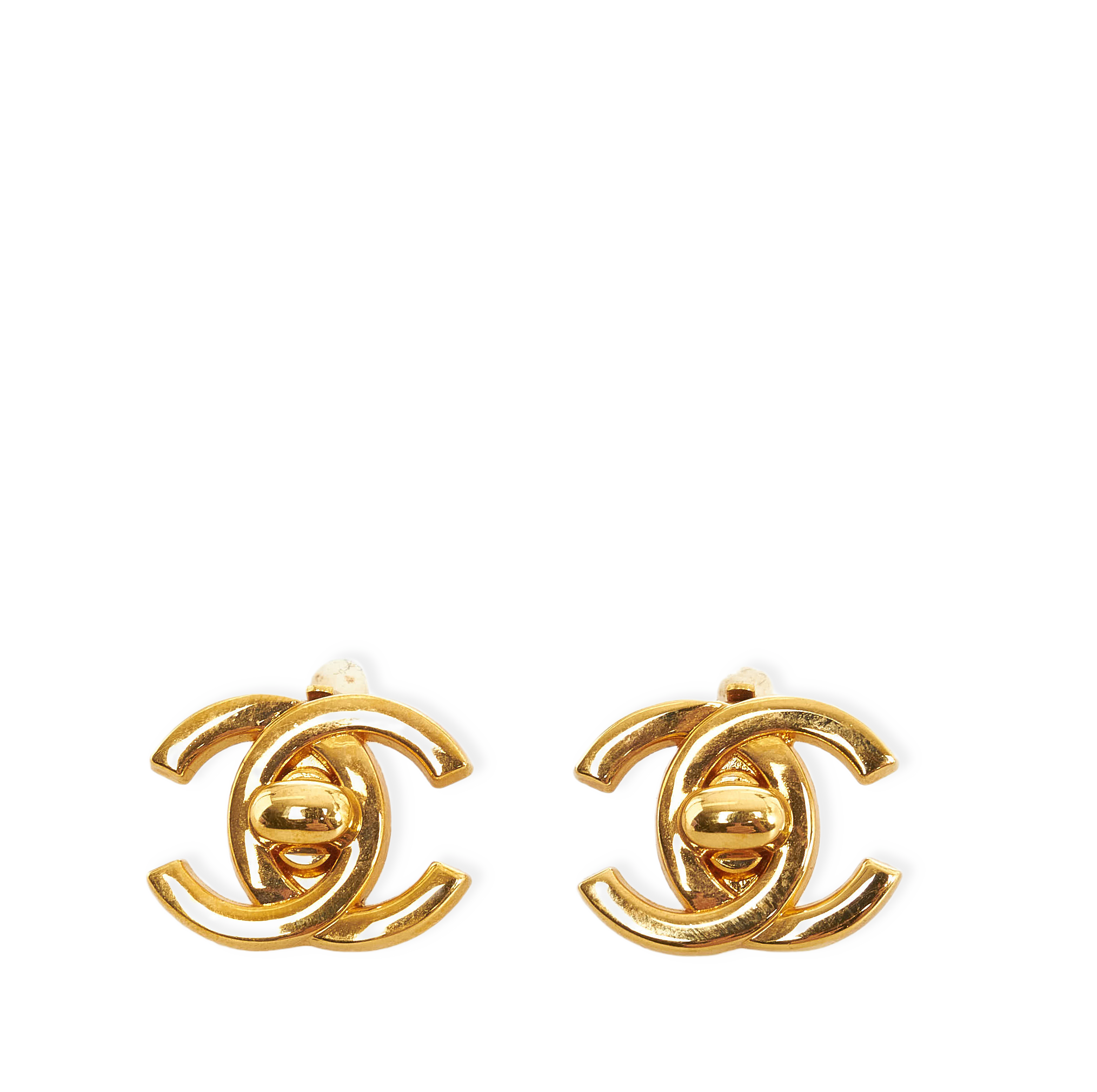 Chanel Cc Turn Lock Clip-on Earrings från Luxclusif