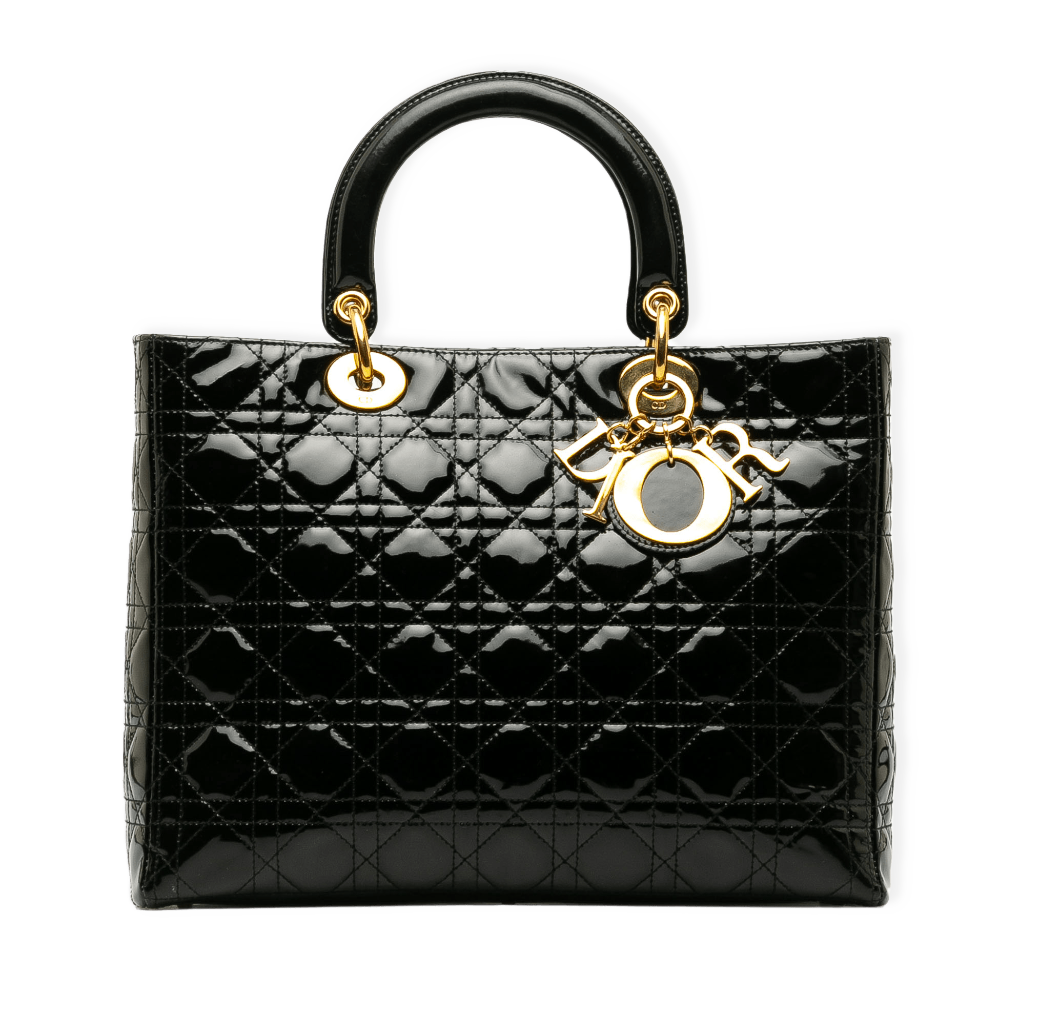Dior Large Patent Cannage Lady Dior från Luxclusif