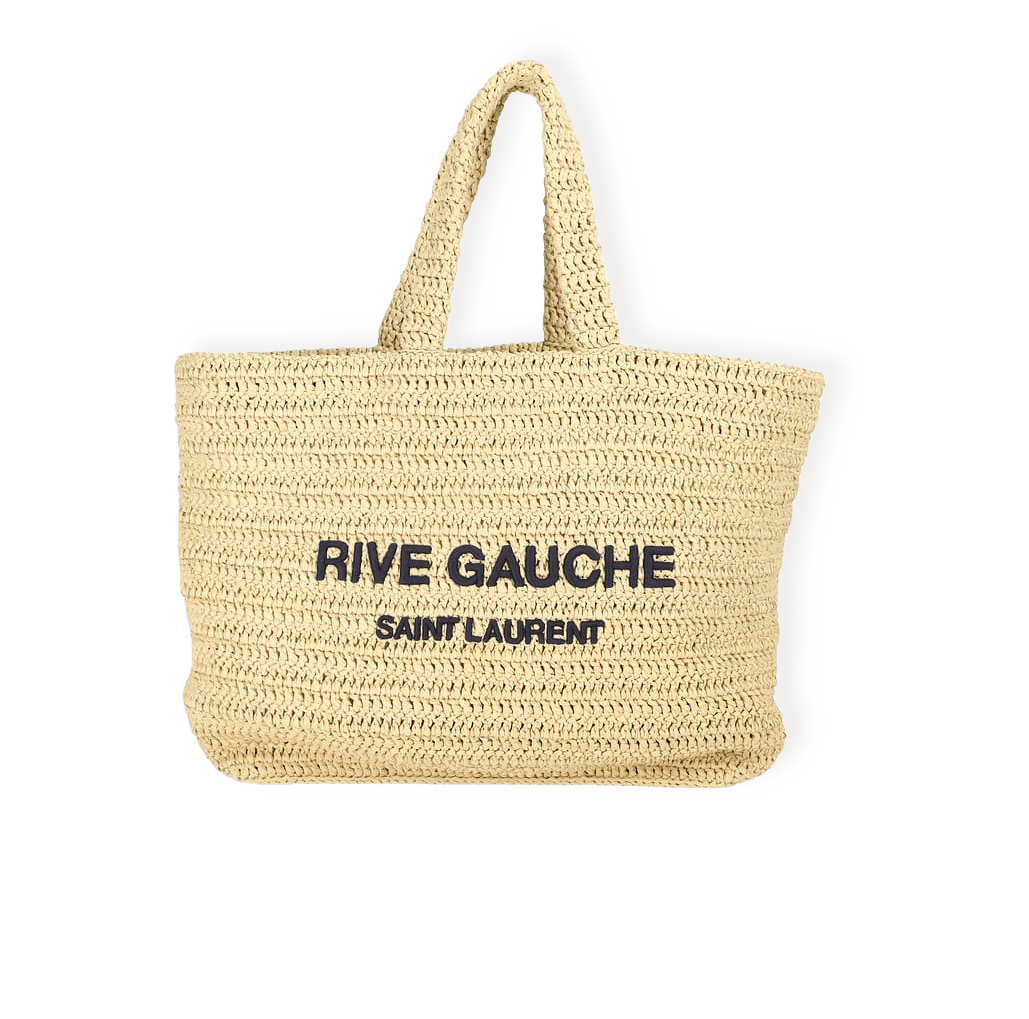 Saint Laurent Raffia Rive Gauche Tote från A Retro Tale