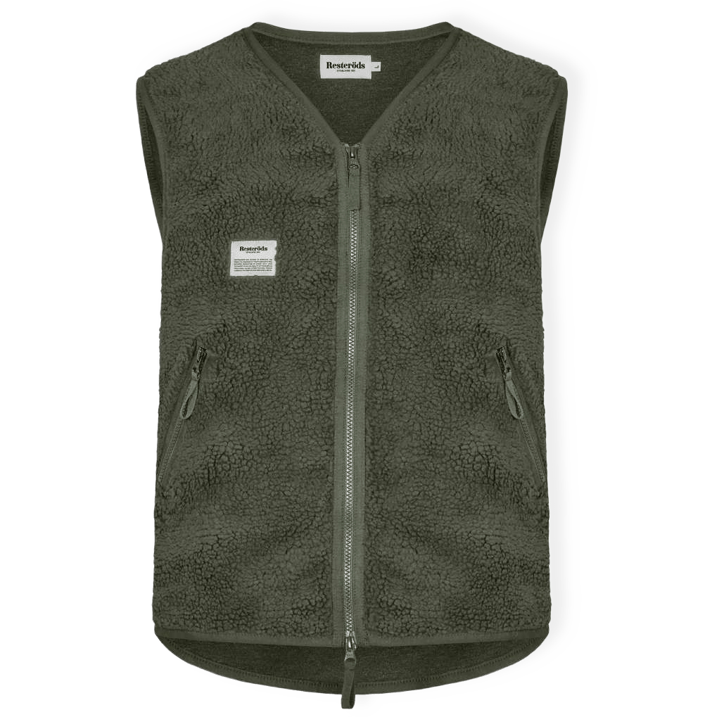 Fleeceväst | 100% Polyester | Armégrön från Resteröds