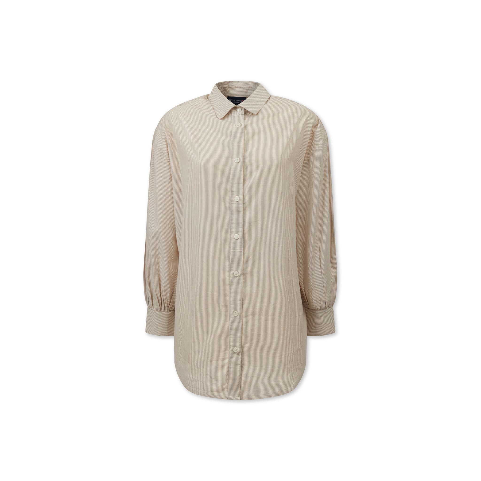 Daphne Organic Cotton Shirt, beige/white stripe