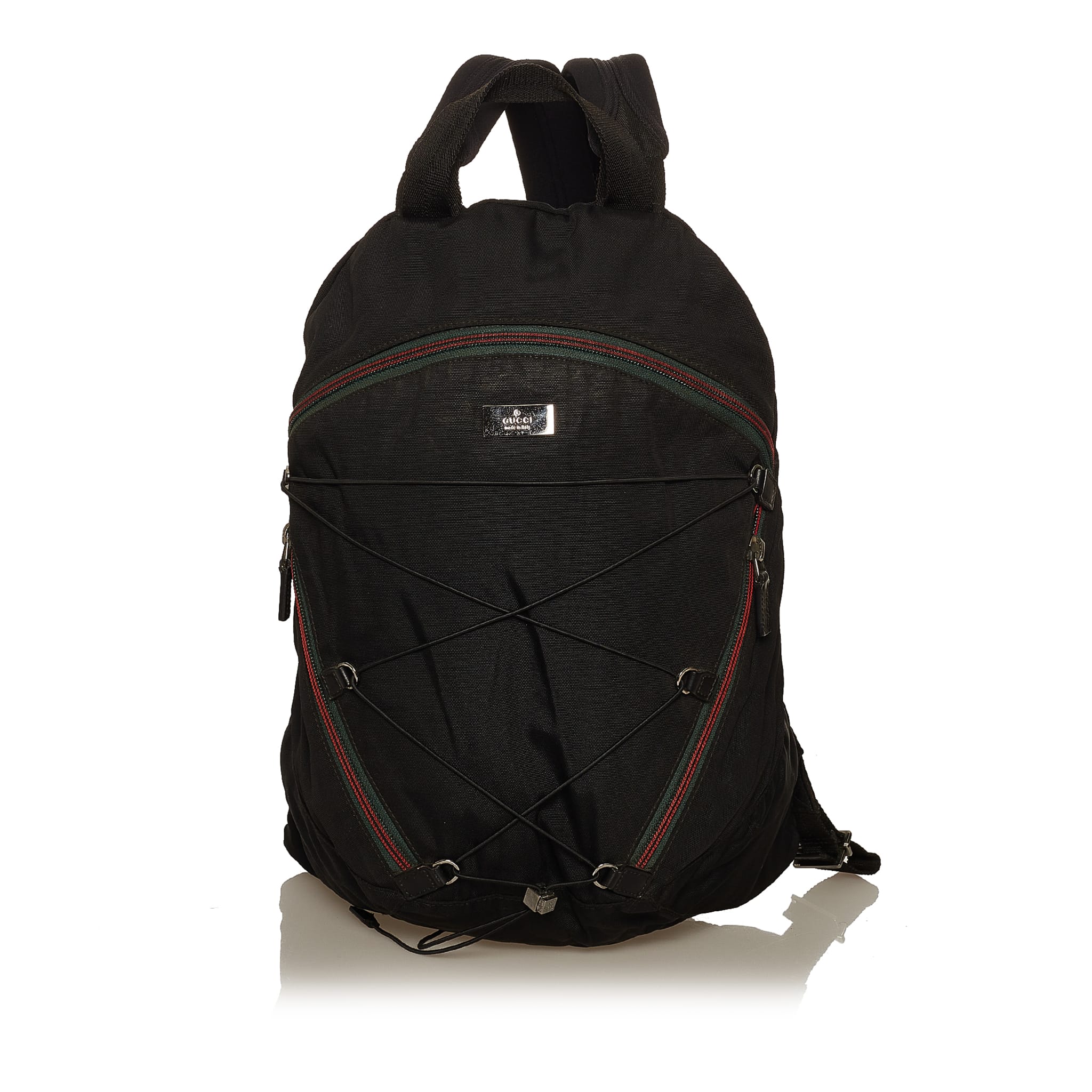 Gucci Web Nylon Backpack, ONESIZE, black