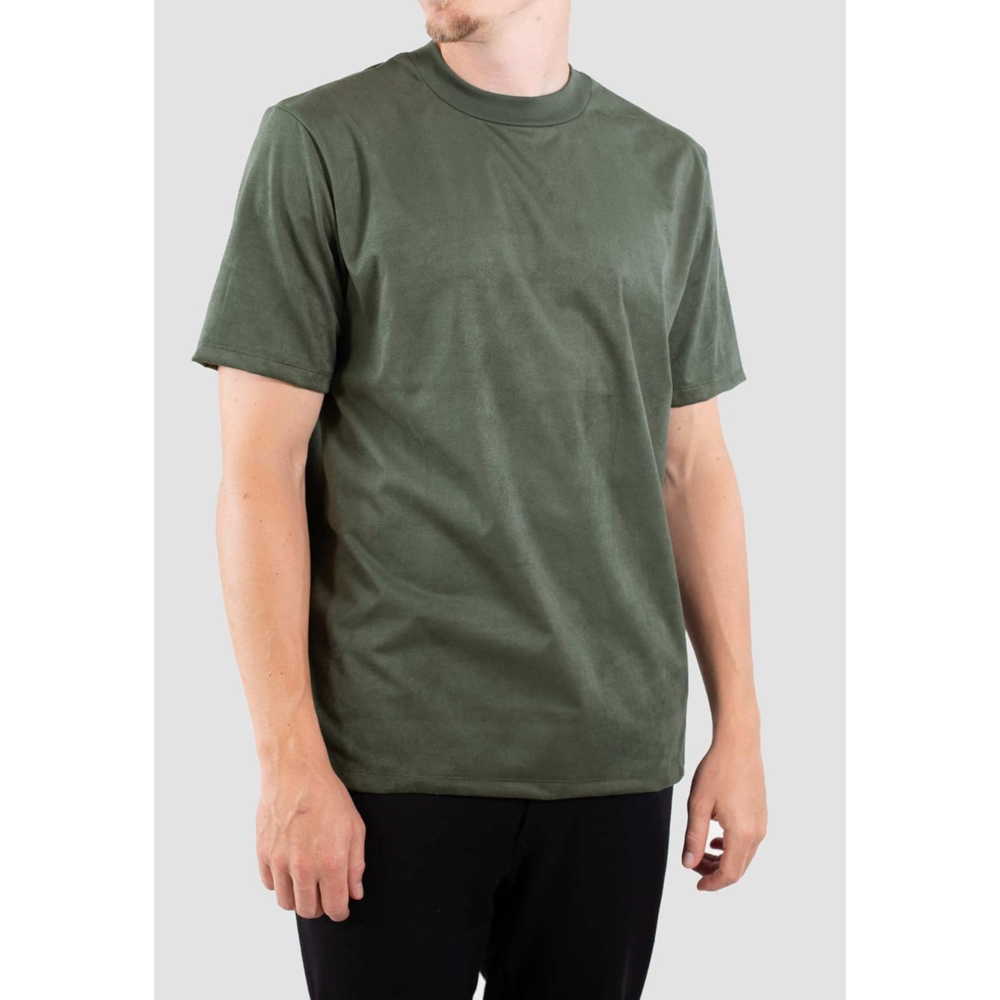 Jai Faux Suede T-shirt - Moss Green, green