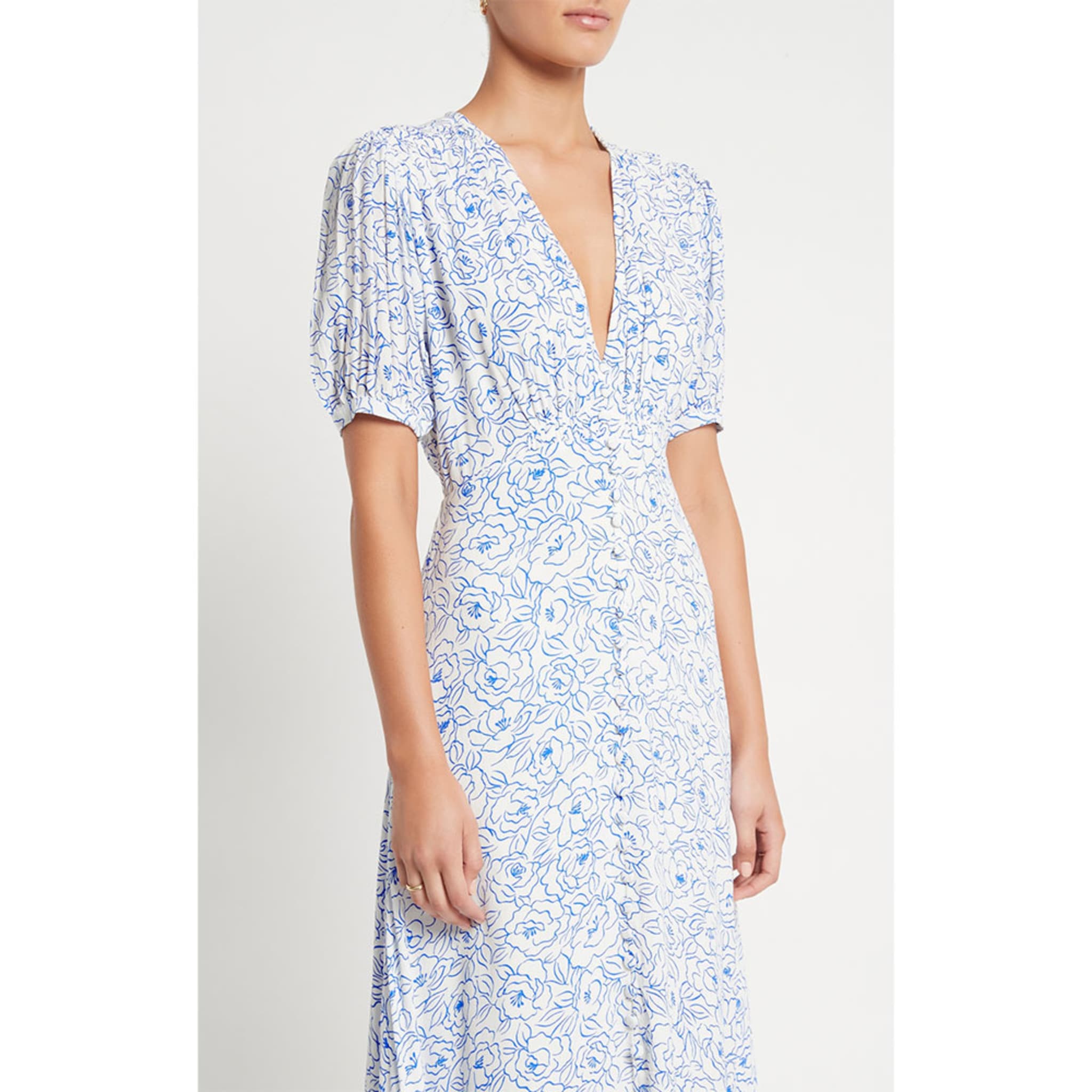 Bellavista Midi Dress, Martine Floral Print - Blue