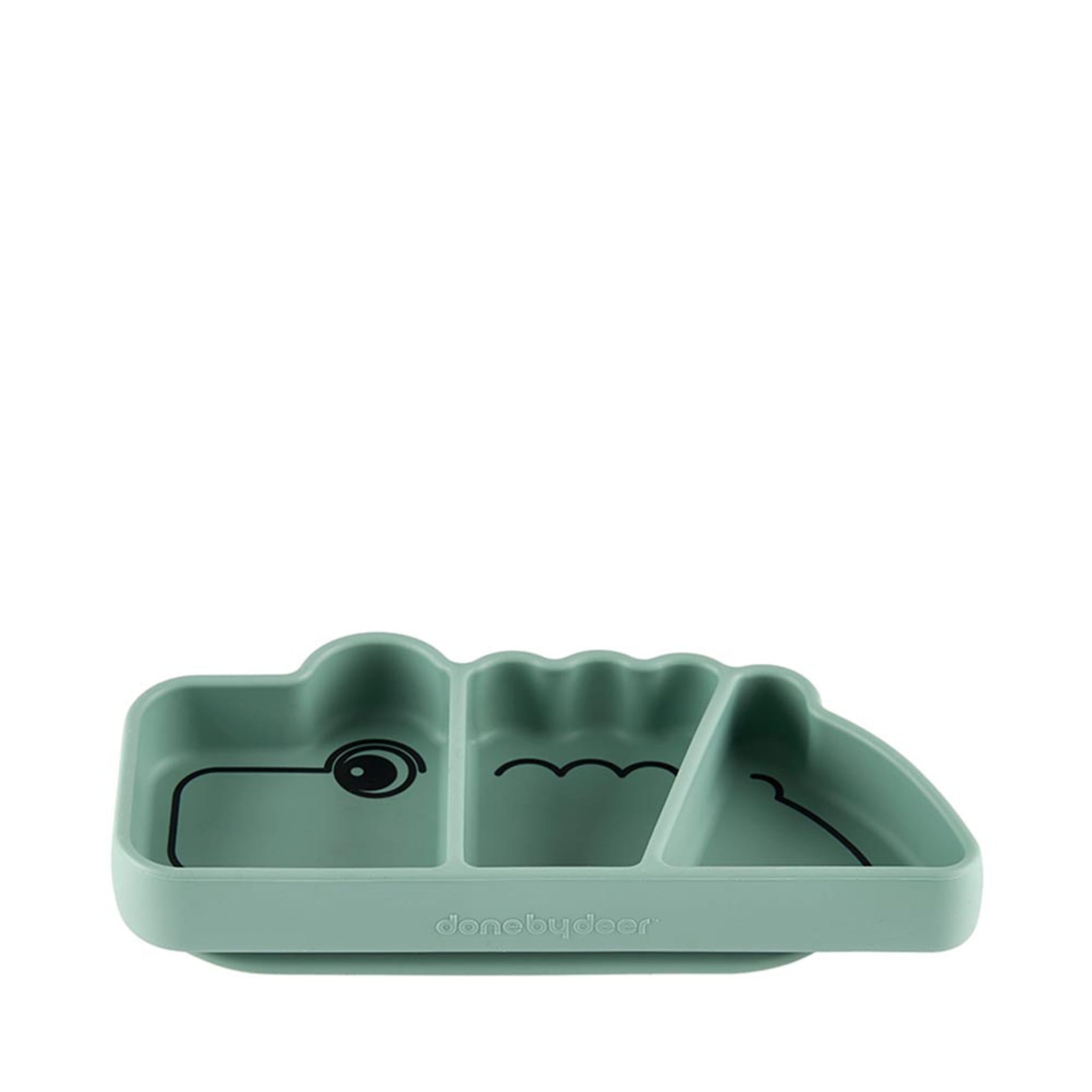 Silicone Stick&Stay snackplate Croco Green, Green