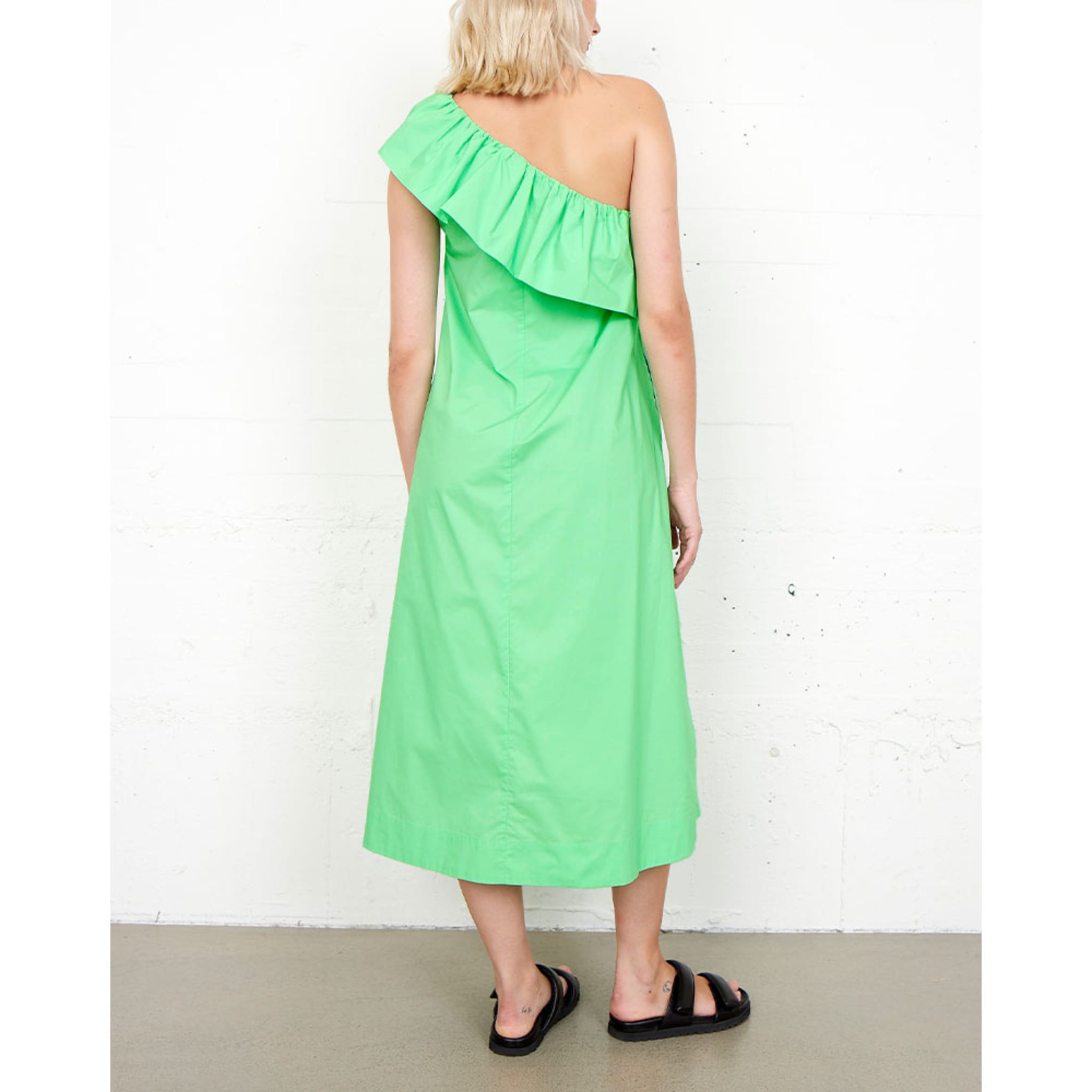 Jutta One Shoulder Dress, Absinthe Green