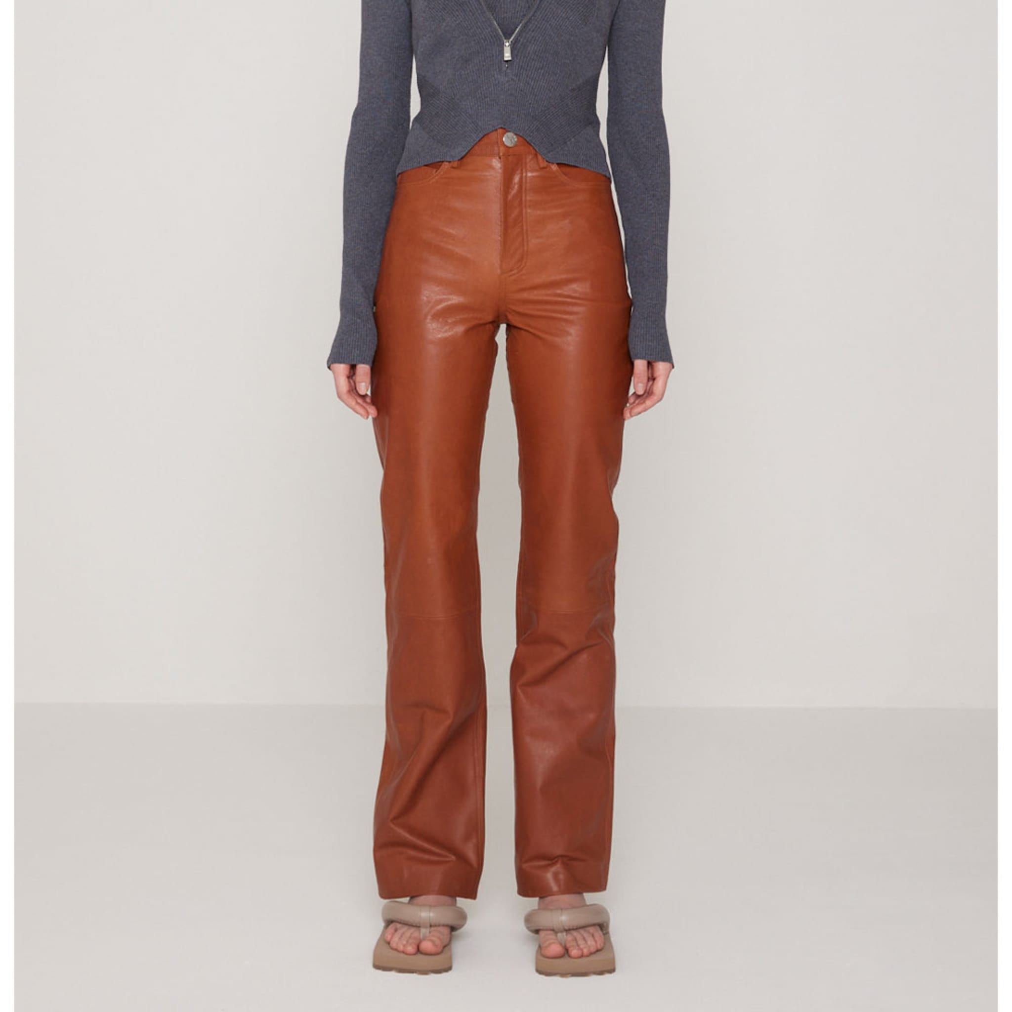 Lynn Pants Leather, Leather Brown