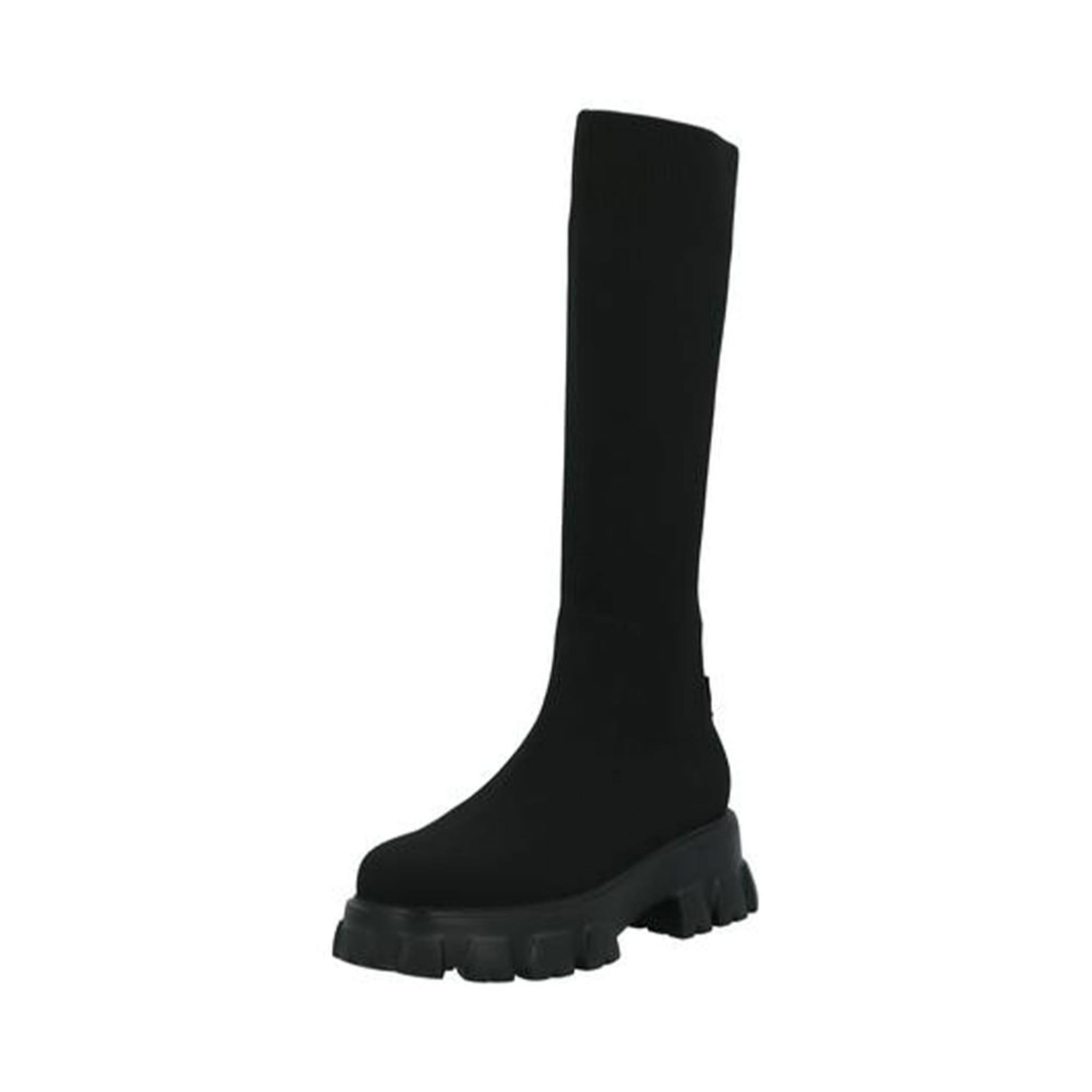 Biaprima Knee High Sock Boot Knit, Black
