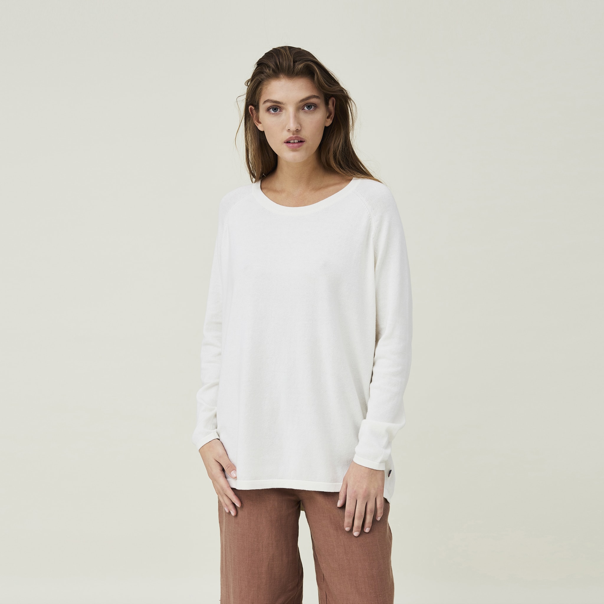 Lea Organic Cotton/cashmere Sweater, offwhite