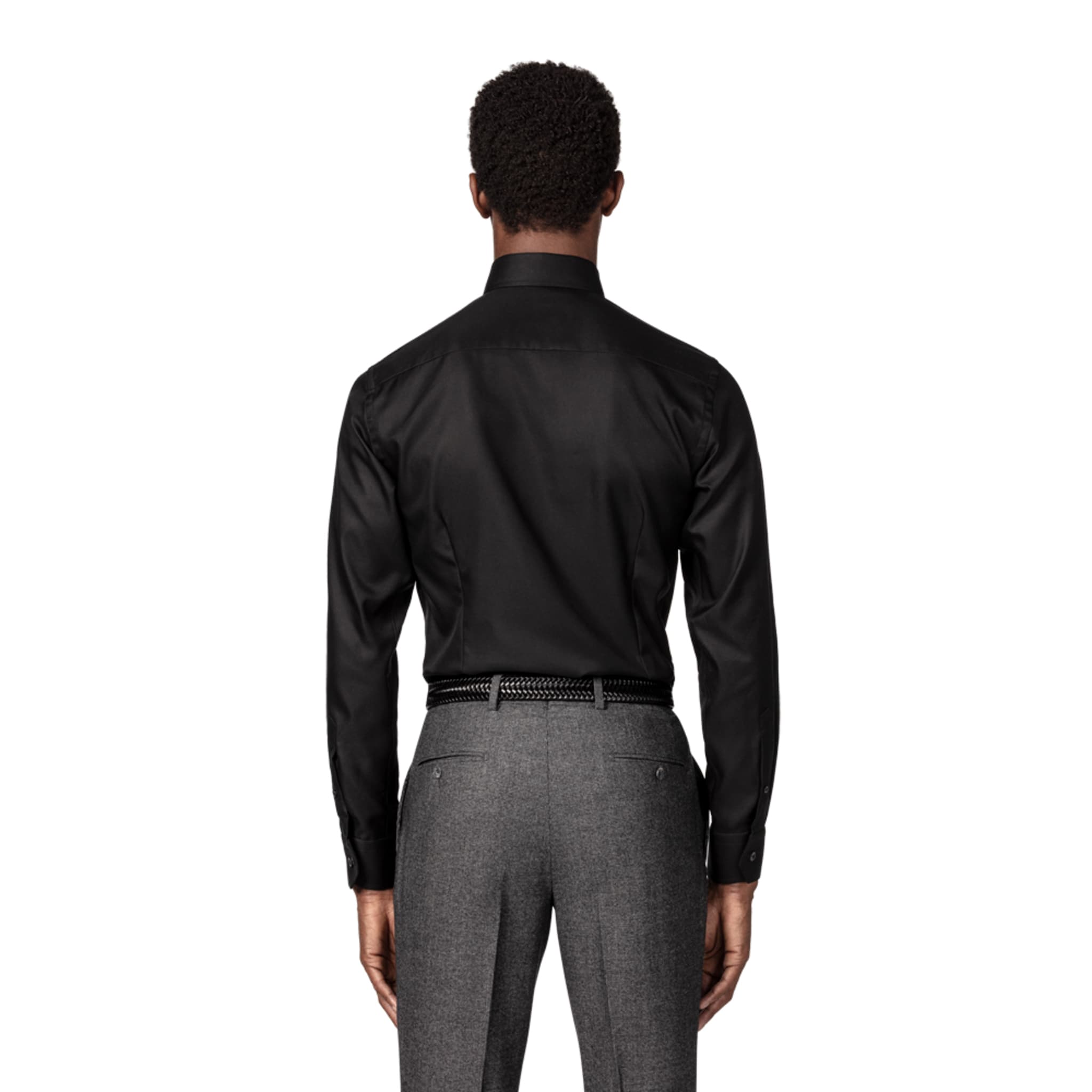 Skjorta I Texturerad Twill Contemporary Fit, black
