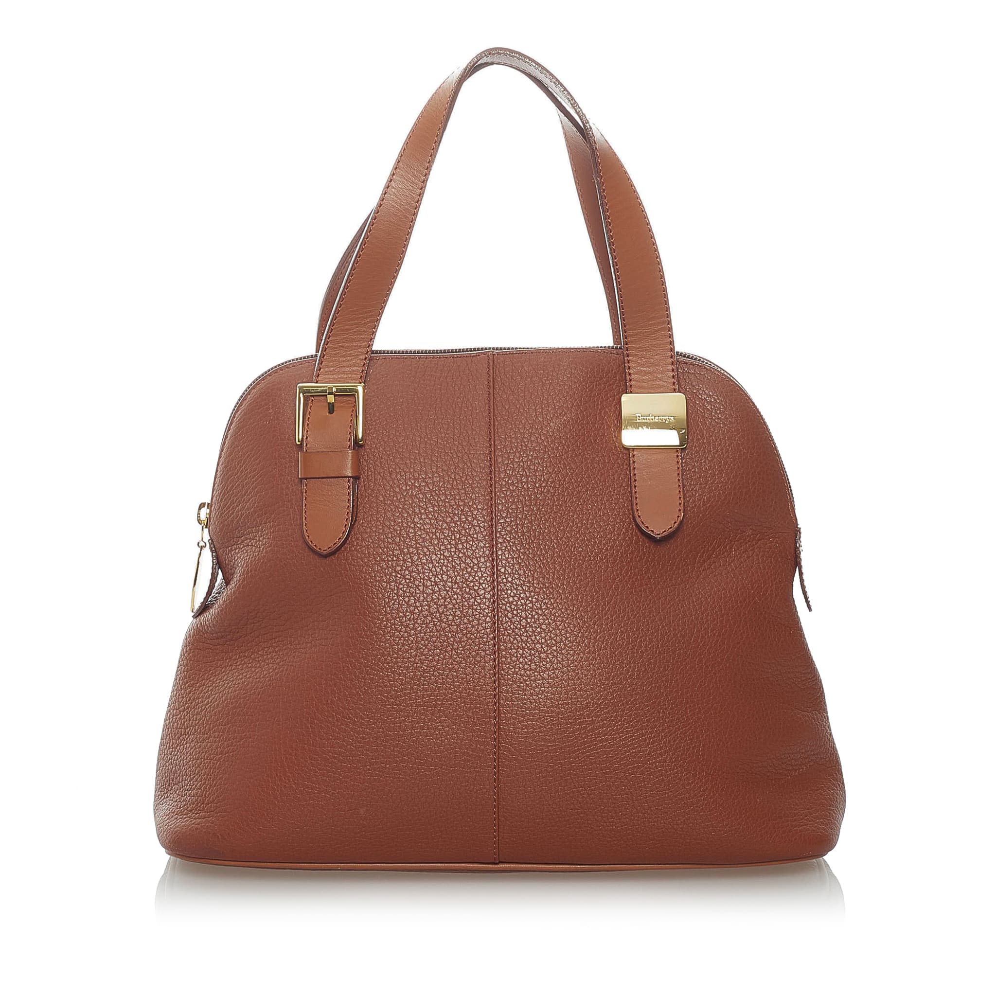 Burberry Leather Handbag, ONESIZE, brown