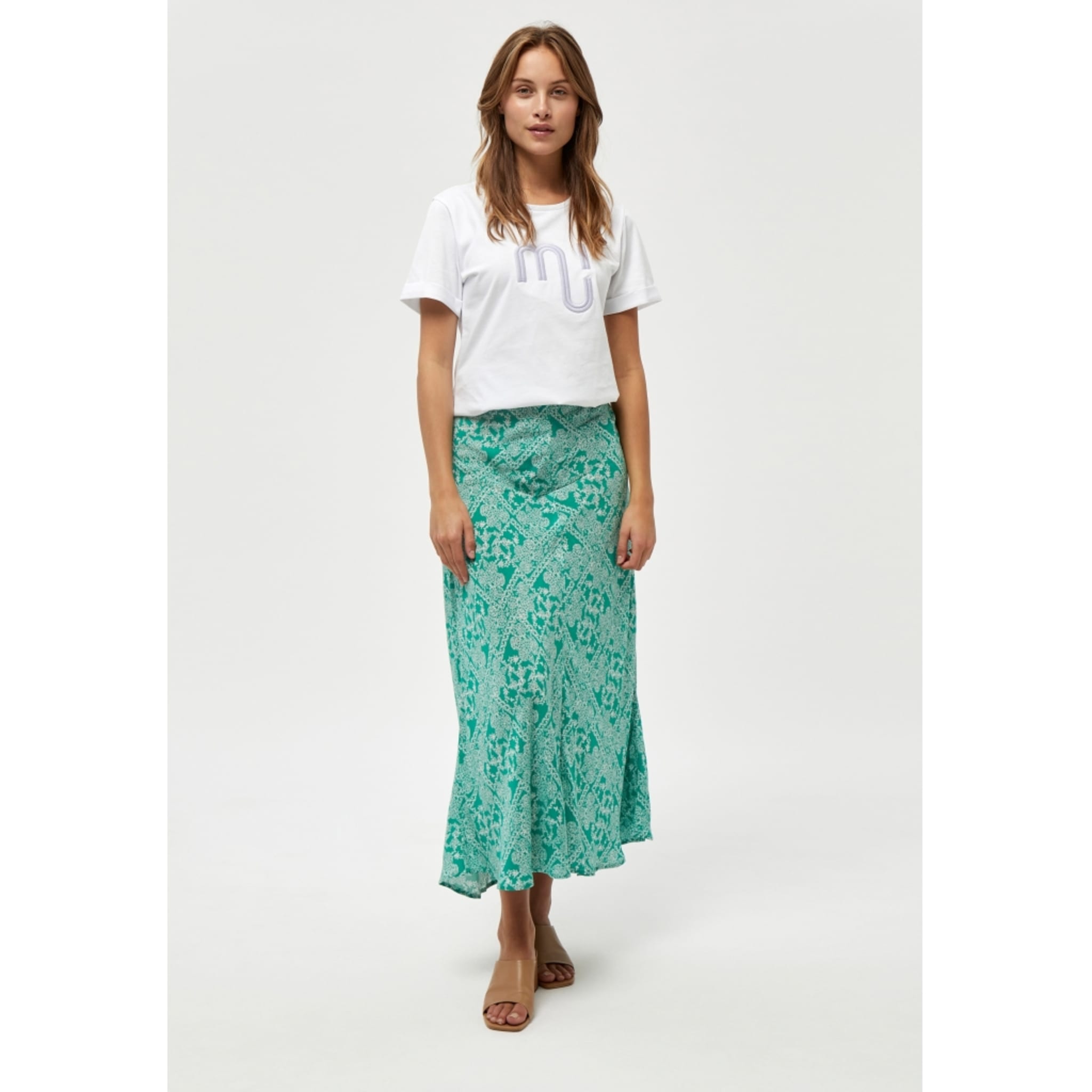 Aika Skirt, ivy green patchwork print