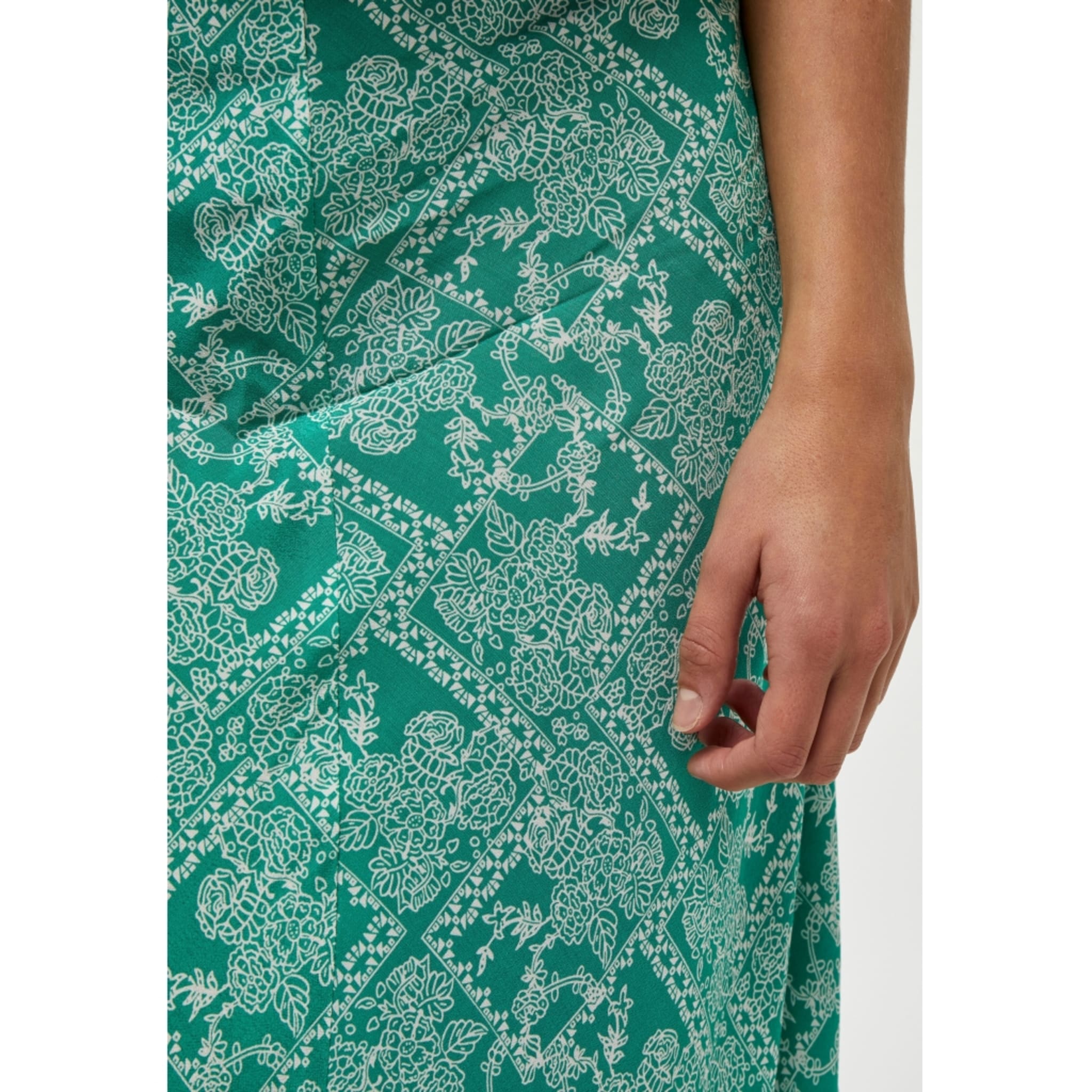 Aika Skirt, ivy green patchwork print