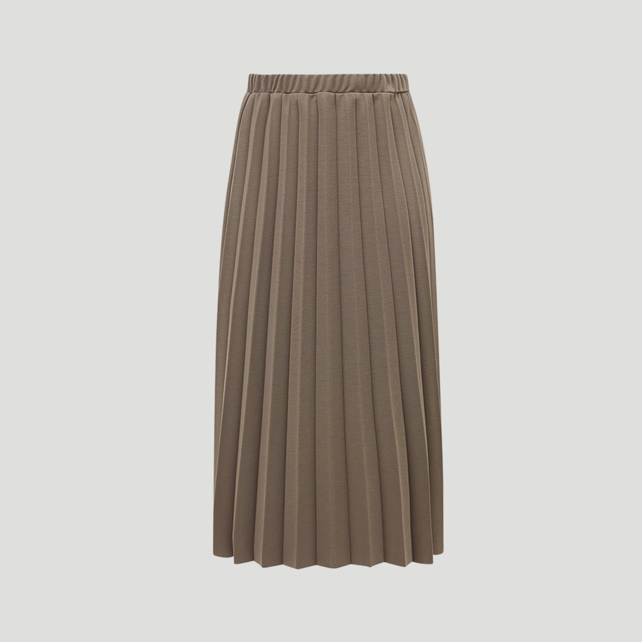 Willow Pleated Jersey Skirt, light brown