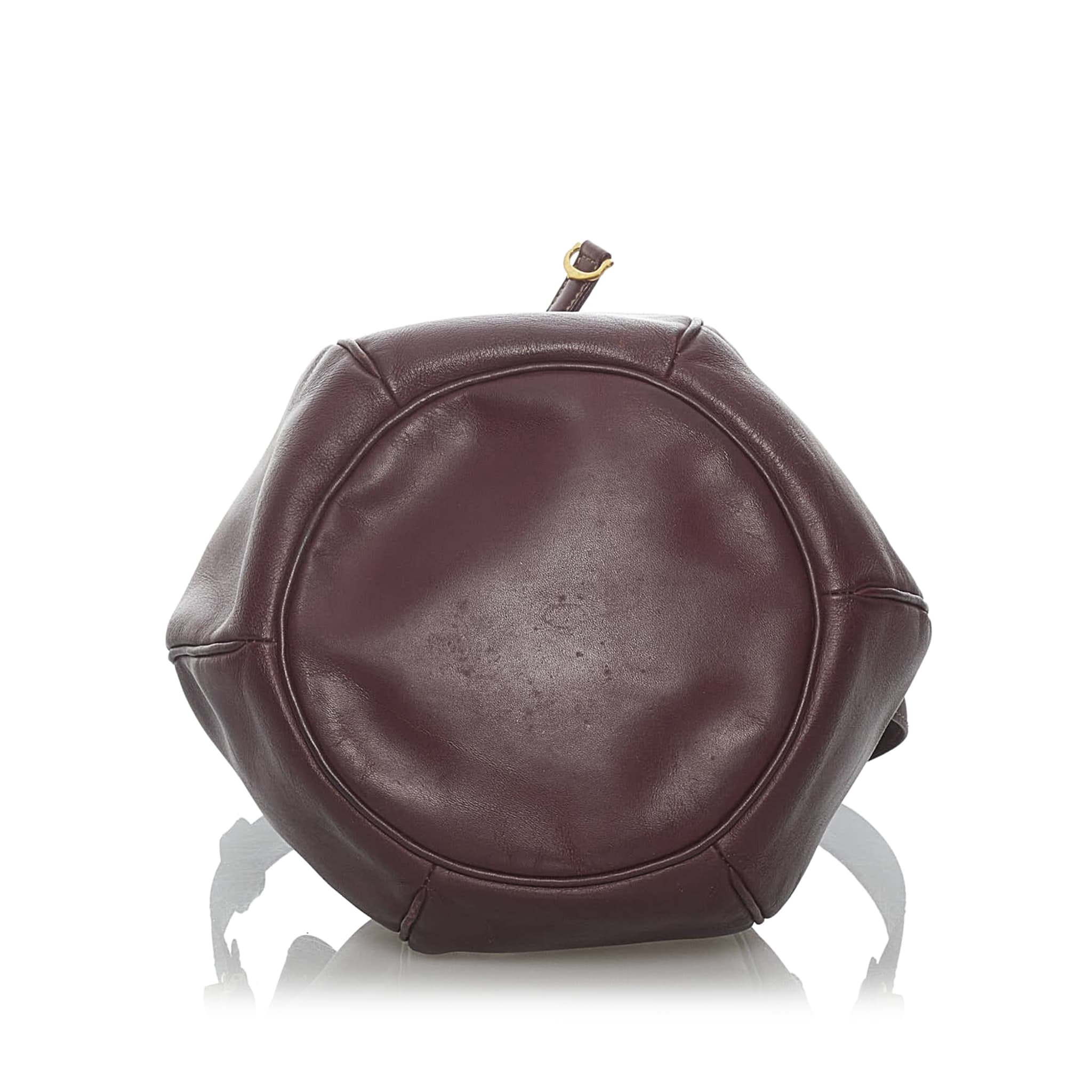Cartier Must De Cartier Leather Bucket Bag, ONESIZE, bordeaux