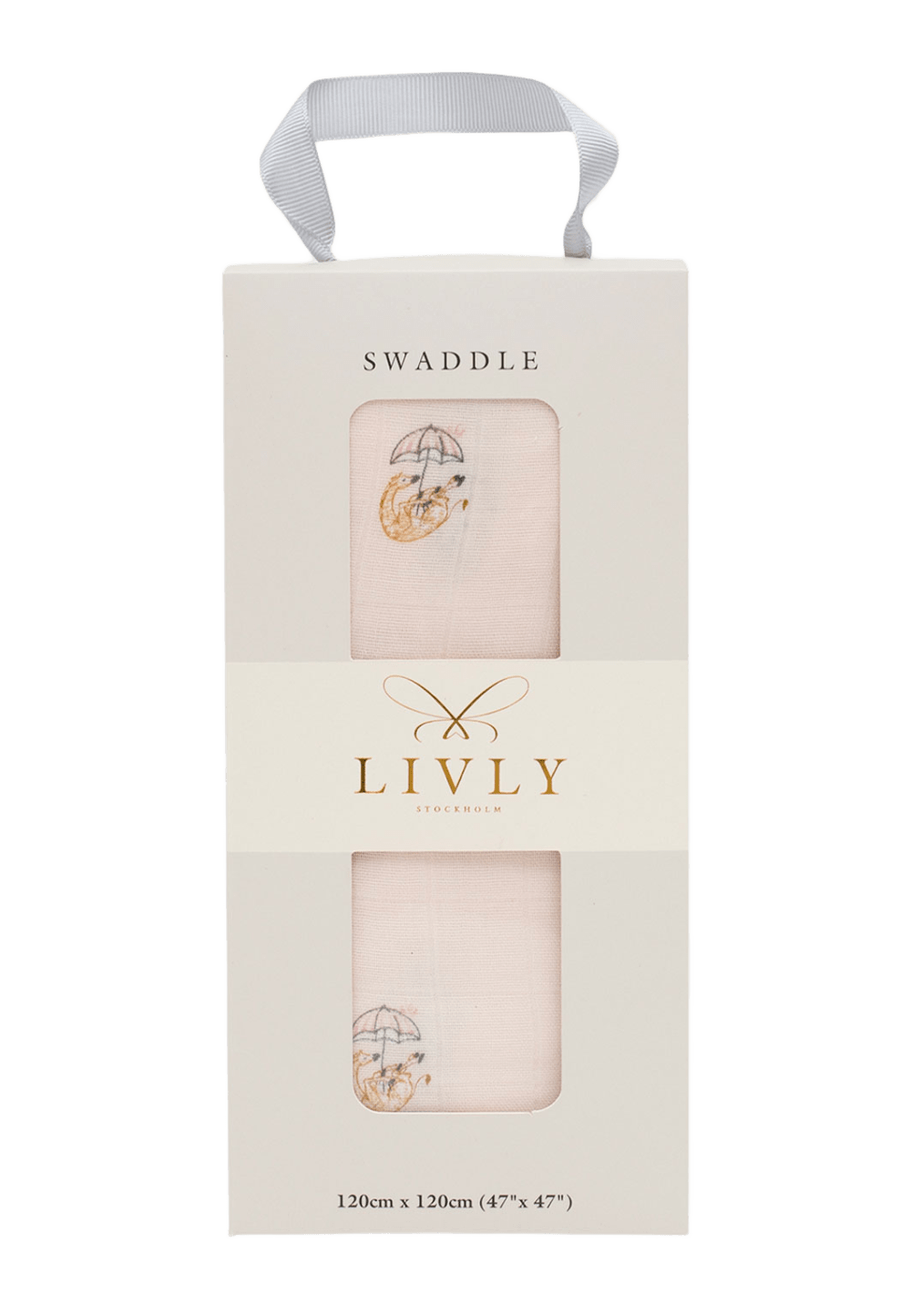 Giraffe Swaddle Blue fran Livly Ahlens