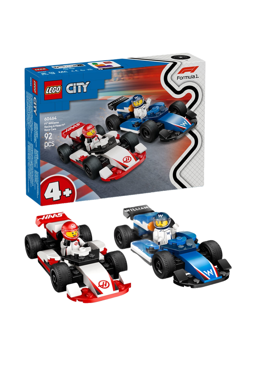 LEGO City F1® Williams Racing & Haas F1® racerbilar 60464