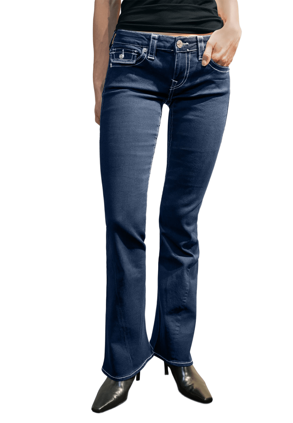 True Religion Joey Low Rise Flare Flap