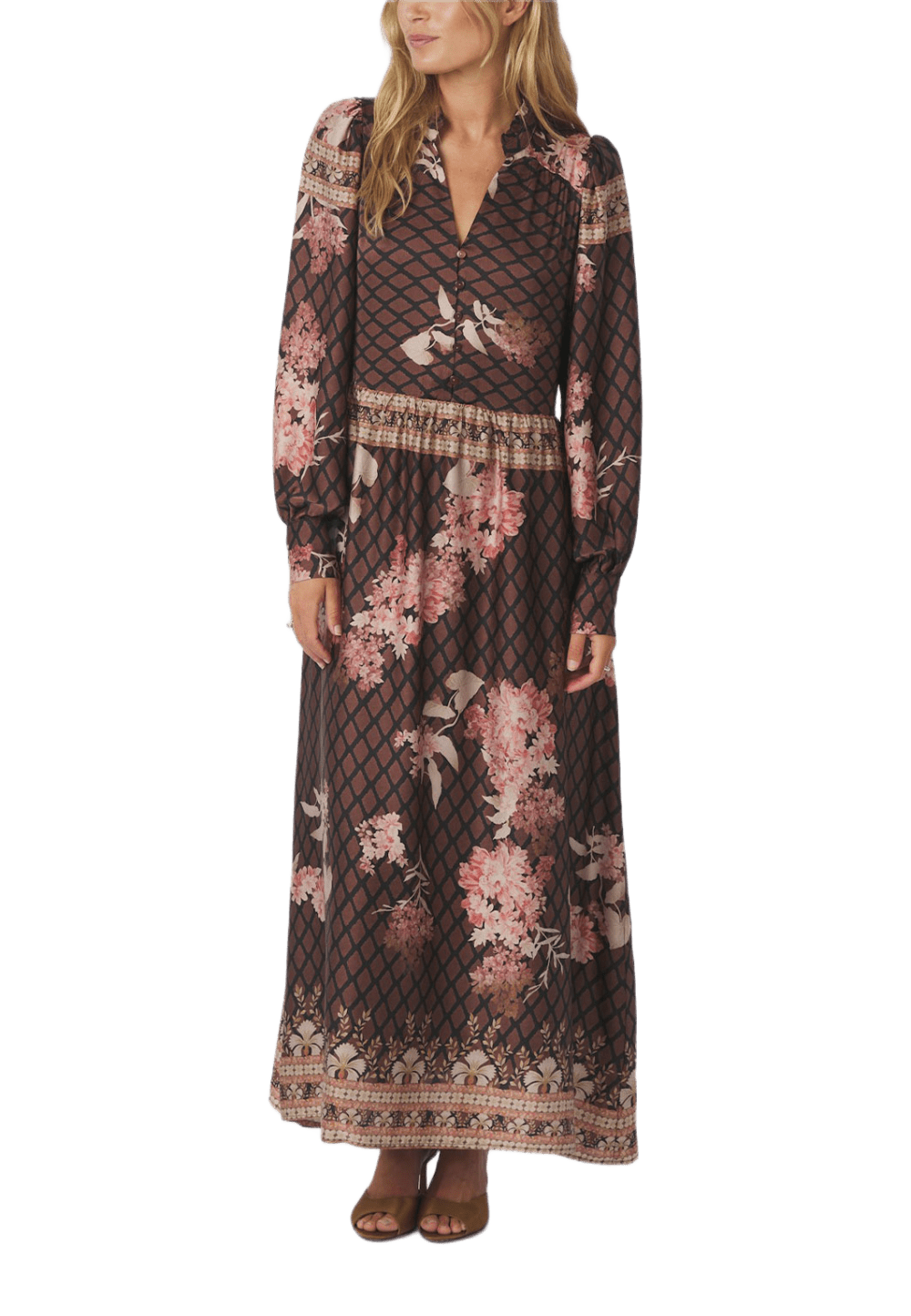 Neo Noir Nova Botanical Border Dress
