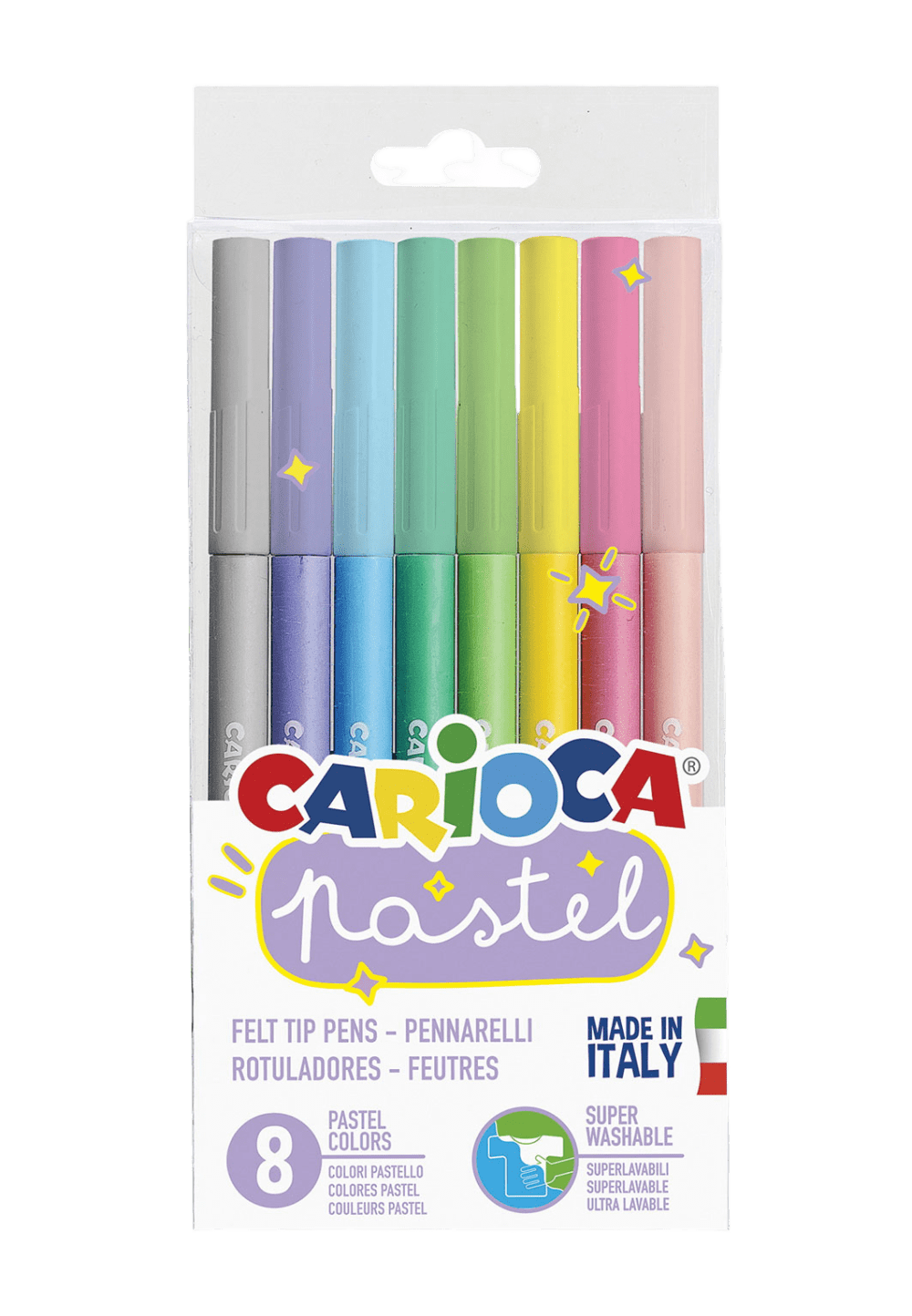Carioca Fiberpennor 8 st pastellfärger