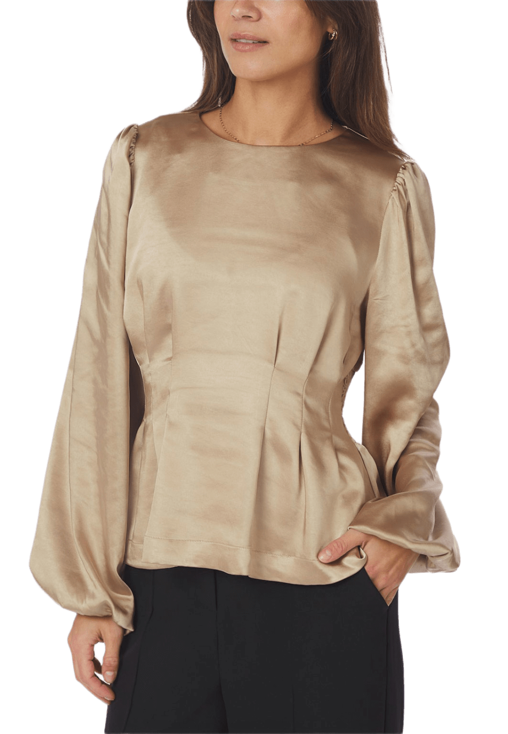 Neo Noir Vanya Crushed Sateen Blouse