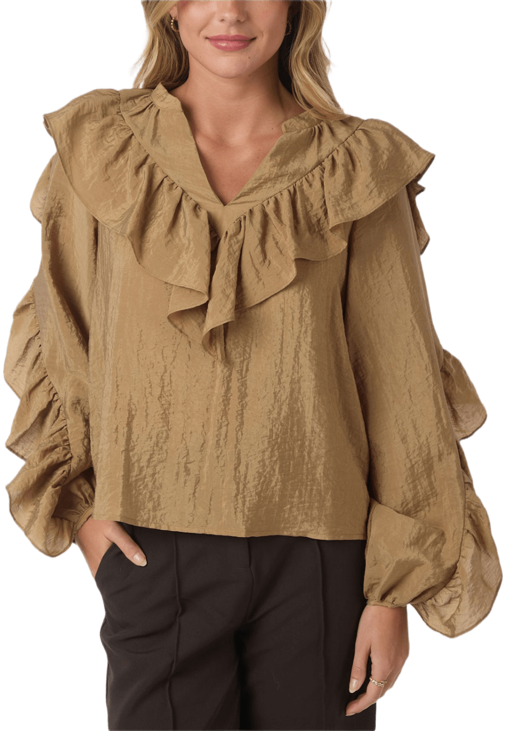 Neo Noir Nula Flounce Crisp Blouse