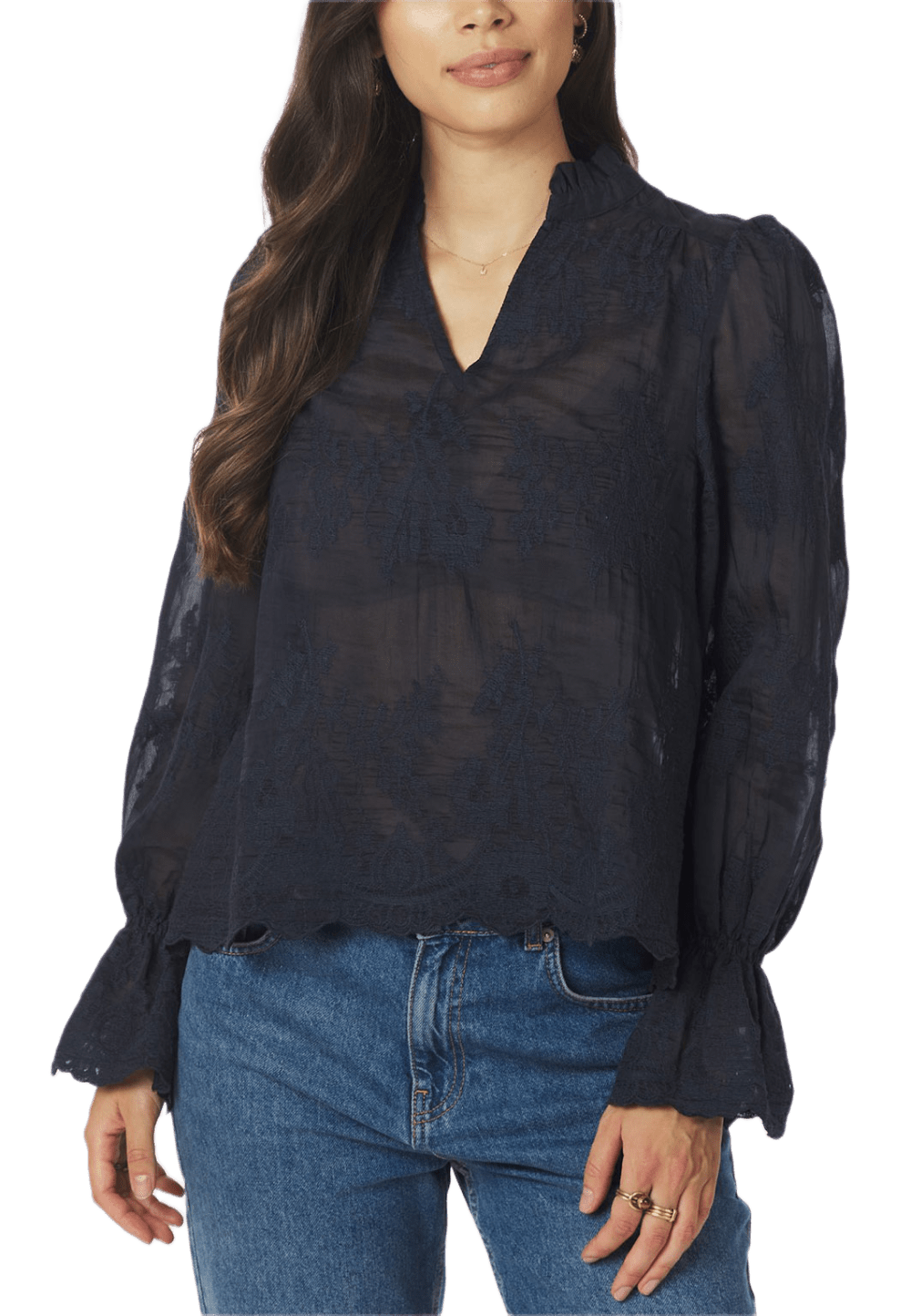 Neo Noir Amara Big Embroidery Blouse
