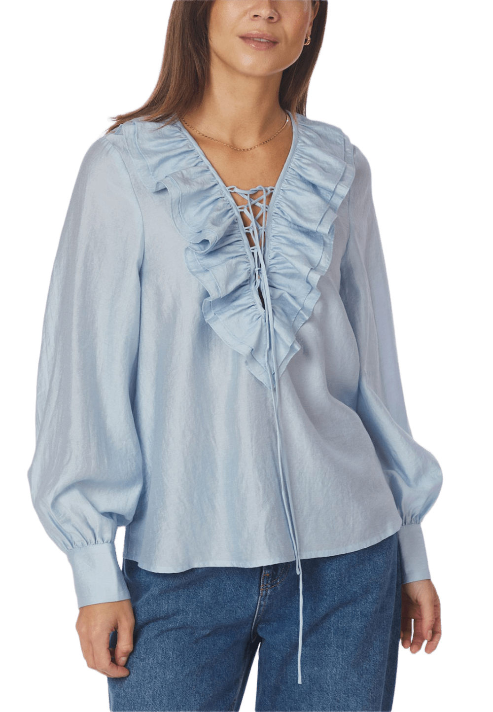 Neo Noir Katarina Crepe Ruffle Blouse