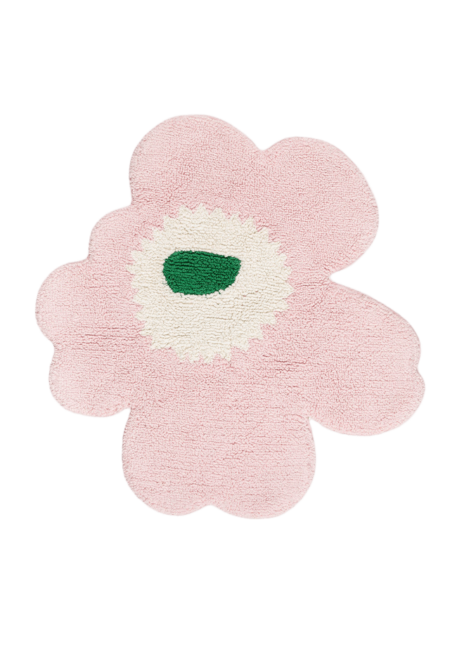Unikko Bath Mat 73x74 cm Lt.pink, Off White, Green från