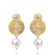 Odessa Pearl Earrings Pearl Crystal Combo från Caroline Svedbom