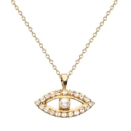 Greek Eye Pearl Necklace Crystal från Caroline Svedbom