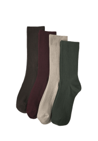 Gåvoset ribbade strumpor, 4-pack