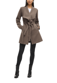 Vicooley Collar Belt Coat