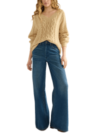 V Neck Cable Knit