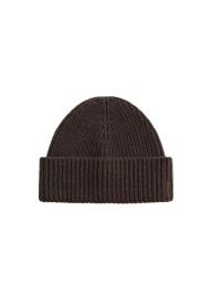Wool Cashmere Blend Ribbed Beanie