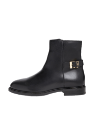 Buckle Leather Ankle Boot