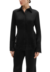 Malou Satin Lace Hem Shirt