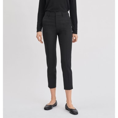 Emma Cropped Cool Wool Trouser i Black 
